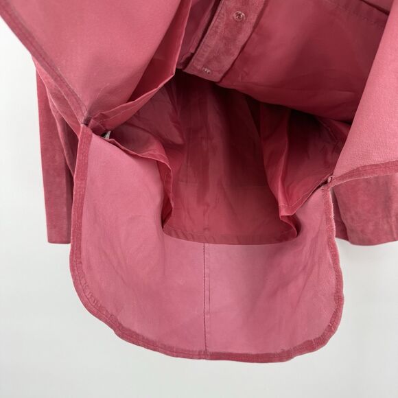 Willi Smith Vintage Pink Suede Leather Button Front Jacket Size 12 - Picture 6 of 10